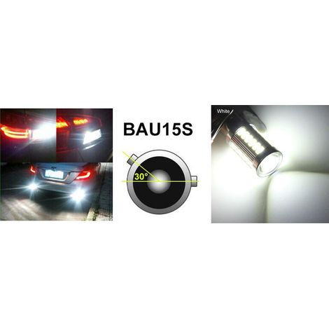 LED-Lampen, 33 SMD, mit Linse, BAU15S 1156 (PY21W), 12 V, Weißes Licht