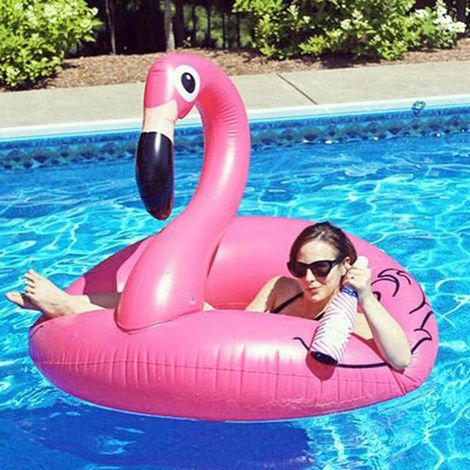 Bouée gonflable flamant rose en PVC