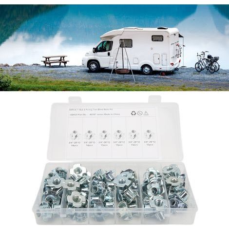 80 Pièces Écrous à Griffes Solides et Durables en Acier au Carbone Anti-Rouille 3/8 Pouce pour Meubles et Portes d'Armoire (1/5)