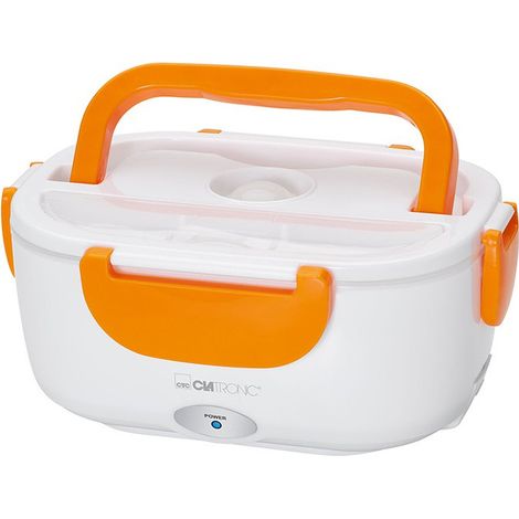 Clatronic LB 3719 Boîte à lunch électrique  chauffer les aliments 75ºC  1,7L  2 récipients 40 W Blanc/Orange (1/10)