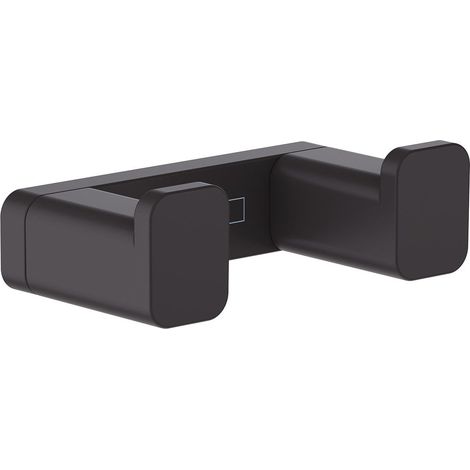 Hansgrohe AddStoris Bathroom Double Robe Towel Hook Matt Black Wall Mounted