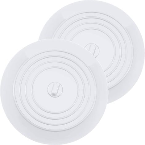 Bathtub Plugs, Silicone Sink Plugs, 6" Diameter, for Kitchens, Bathrooms and Laundry Drain Plugs (2 Pack, White)