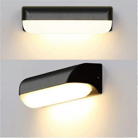 12W IP65 Moderne wasserdichte LED-Außenwandleuchte aus Aluminium und Acryl, 3000K warmweiß, einflammig (1/3)