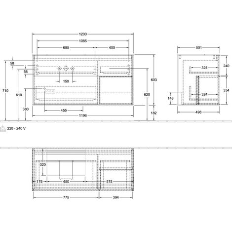 Villeroy & Boch G151HJGM Meuble sous-vasque Finion G15