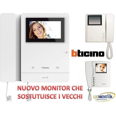 MONITOR VIDEOCITOFONO BTICINO BIANCO 2 FILI SOSTITUISCE SWING 344824