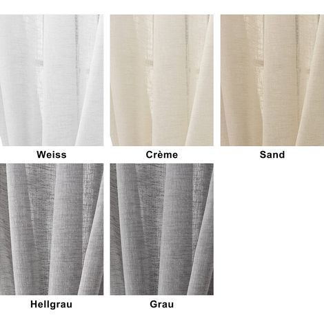 Woltu – Rideau voilage 140x225 cm crème – Polyester léger semi-transpirant – Suspension à pattes – VH5864CM (1/4)