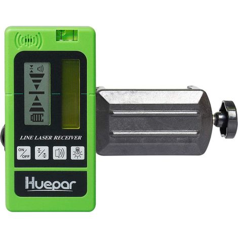 Huepar LR-5RG Laser Detector for Pulse Lasers, Digital Green/Red Receiver, Dual-Sided Backlit LCD, 50-60m Range, for Line Lasers, Only Compatible with 5:5 PWM and 10KHz Frequency