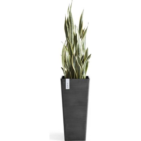 VASO QUADRATO ALTO ROTTERDAM NERO 32X32XH70CM (1/5)