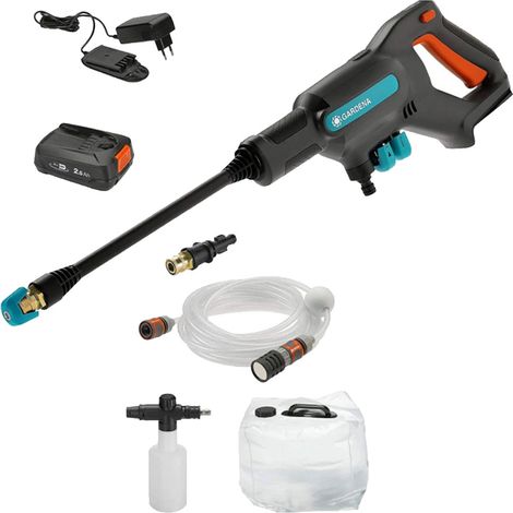 Gardena - Nettoyeur haute pression 18V sans fil AquaClean 24/18V P4A Premium, 24 bars, avec accessoires, 1 batterie 2.5 Ah, chargeur 14800-31 (1/5)