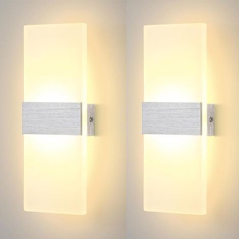 mur LED applique murale intérieure couloir lumière chambre chaude 2pcs 6W 220V (1/5)