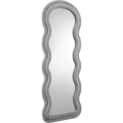 Grand Miroir de Plain-Pied avec Cadre Ondulé en Fausse Fourrure Gris Clair 70 x 170 cm - PANGIVO (1/5)