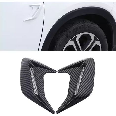 Rejilla de admisión de aire para coche, 1 par, diseño modificado de branquias de tiburón, salida de aire lateral con ventilador, entrada de aire para capó. (1/5)