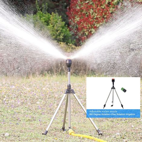 Arroseur Tripode Pivotant - Acier Inoxydable - Rotation 360° Réglable - Support Télescopique - Pour Jardin Pelouse Cour - 1 Pièce (1/5)