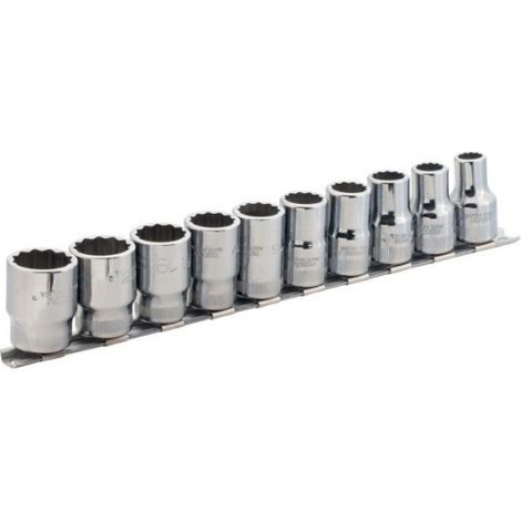 BAHCO - Jeu de douilles 1/2" 12 pans - 10 pcs/rail