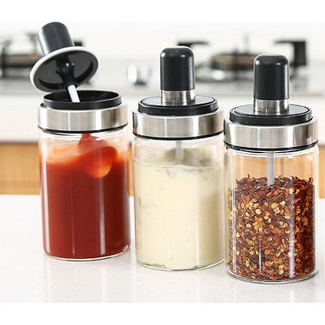 pots à épices en verre borosilicate de haute qualité, boîte à condiments (1/5)