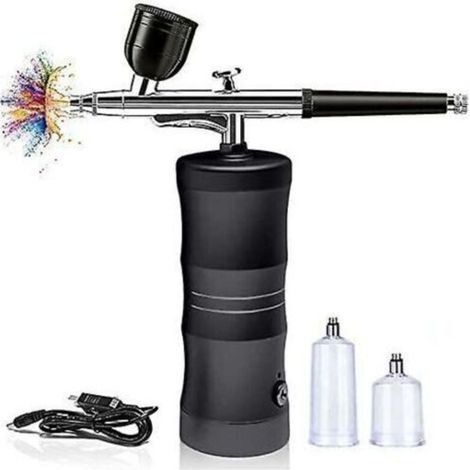 Mini-Airbrush-Set mit kabellosem, tragbarem Kompressor zum Malen, Tätowieren, Nageldesign, Mode, Make-up, Tortendekoration und Friseurhandwerk