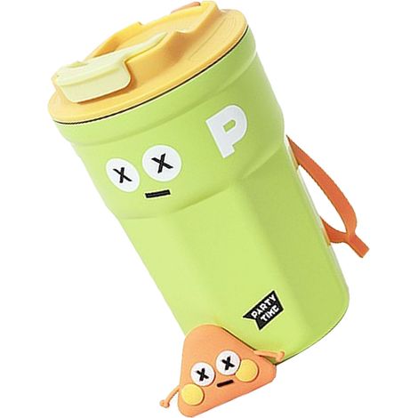 Mug isotherme de voyage, design élégant, en acier inoxydable, avec couvercle, idéal pour le bureau, vert, 400 ml (1/5)