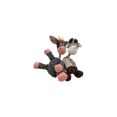 Plüsch-Hundespielzeug für kleine und mittelgroße Hunde (2er-Pack) Strapazierfähige, quietschende Kau- und Zerrspielzeuge mit verstärkten Nähten, Knisterstruktur und integrierten Quietschern. Robustes 