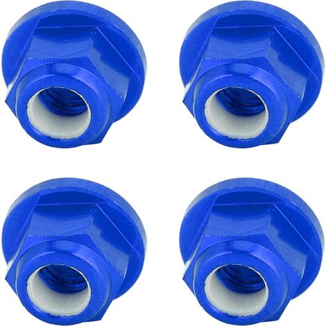 4 Stück Aluminium-Reifenmuttern M4 passend für Fayee 1/12 WL 1/12 12423 Geländewagen Blau 0119NB (1/5)