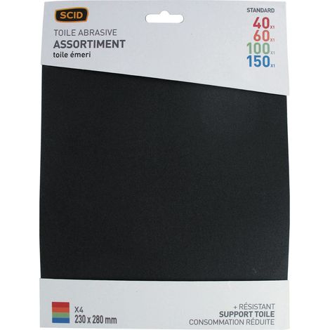 Carta abrasiva 230 x 280 mm 40 x 1 / 60 x 1 / 100 x 1 / 150 x 1 4
