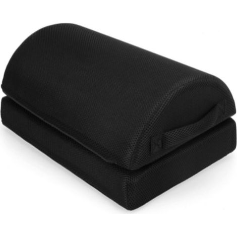 Repose-pieds sous bureau - Tabouret multifonction avec housse lavable - Planche ergonomique pour voiture, maison et bureau, soulage douleurs dos, lombaires et genoux - Noir (1/2)