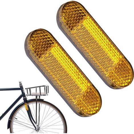 Catarifrangenti rettangolari gialli Allecto Plus per moto e scooter, set da 2, 96 x 24 mm, accessorio multifunzionale (1/5)