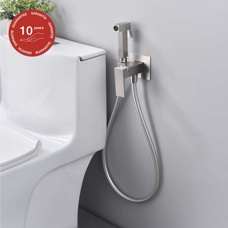 Ensemble douchette hygiénique WC SKY BATH nickel brossé Inox S304 série SERENITY