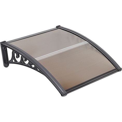 Auvent de Porte Marron Store Marquise Solaire abri banne entrée Ombre Protection 100100 cm (1/5)