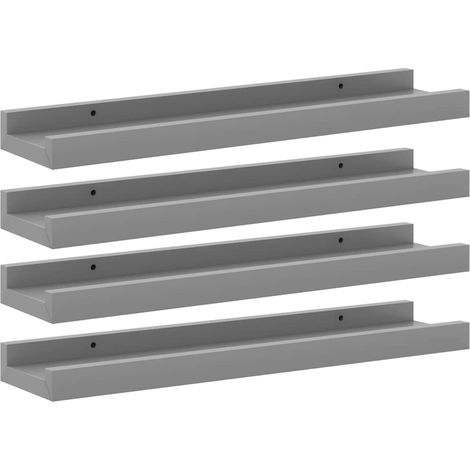 Maison Exclusive - Wandregale 4 Stk. Grau 40x9x3 cm (1/5)