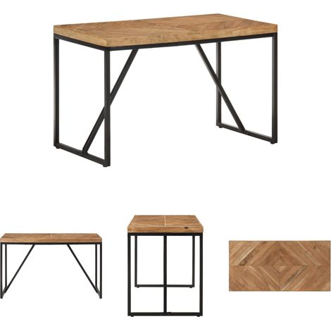 Massivholz Esstisch - vidaXL Esstisch 120x60x76 cm Massivholz Akazie und Mango - Esstisch mit Stahlbeinen (1/5)