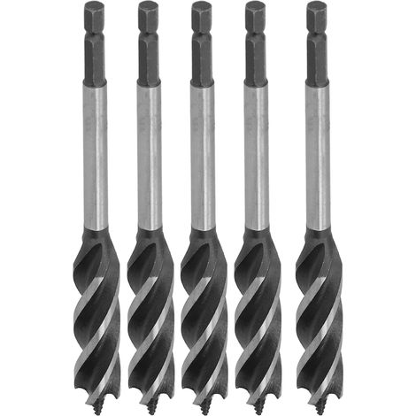 5-teiliges Set Holzbearbeitungsbohrer, Metalllochsäge, Spiralbohrer, 4-fach, 4-Nut-Sechskantschaft, 16 mm (1/5)
