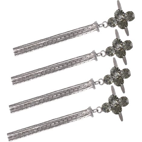 clips à chaussures avec 4 chaînes à pampilles en forme de diamant pour bottes de femme (gris anthracite)