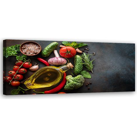 Tableau déco Assaisonnements pour légumes Aliments pour la cuisine 90x30 (1/5)