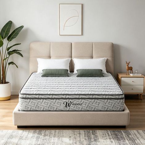 Matelas 140 x 190 cm, Ép 30 cm, Ressorts Ensachés + Mousse Mémoire de Forme, Confort Optimal, OEKO-TEX, 7 Zones, Respirant