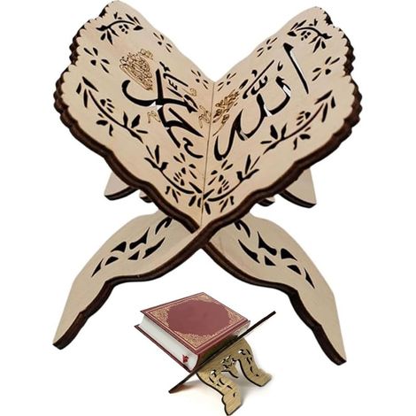 Support de Livre en Bois pour Ramadan Quran Buchständer Faltbar Décoration Table Musulmane Eid Al Fitr Accessoire Déco Mubarak (1/5)