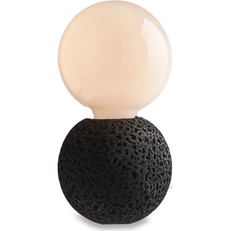 Lampada Da Tavolo Contemporanea Brisbane Cemento Antracite 1 Luce E27