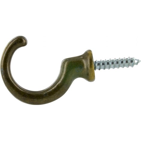 Haken Embasse, Zamak bronze, L.35mm, H.27mm, 2 Stück mit Schrauben.
