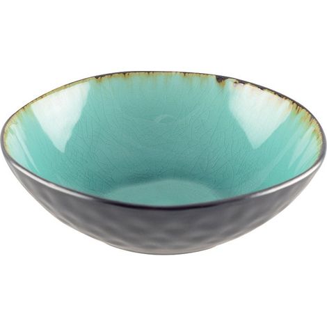 Bol à Soupe en Céramique Vert Turquoise - Assiette Creuse Ronde de 17,5 cm - PANGIVO (1/3)