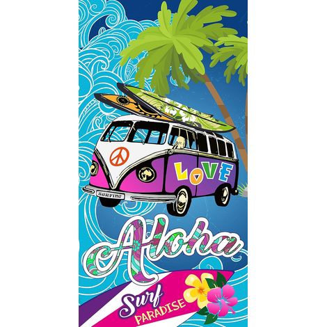 Serviette de plage en microfibre, multicolore, 90 x 180 cm (1/3)