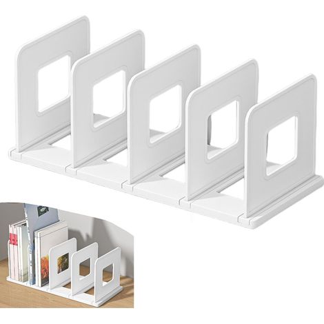 Organisateur de bureau - Porte-livres épais amovible avec 4 compartiments - Rangement pour bureau, dossiers, lettres, magazines, livres, CD, cahiers (1/5)