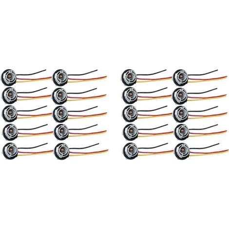 Lot de 20 douilles adaptateurs 1157 BAY15D en plastique pour clignotants et phares. (1/5)