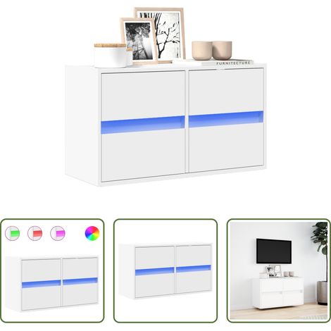 LED-Leuchten - TV-Wandschrank mit LED-Beleuchtung Weiß 80x31x45 cm (1/5)