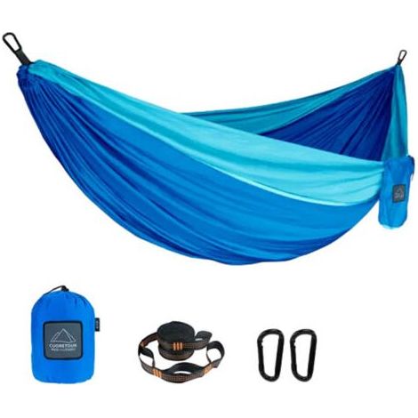 Hamac extérieur en nylon parapluie tissu anti-renversement champ installation rapide camping balançoire hamac portant 300 kg- (1/5)
