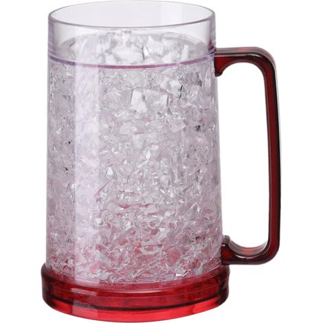 1 Chope à bière, double paroi, gel réfrigérant, plastique sans BPA, pour boissons fraîches (1/5)