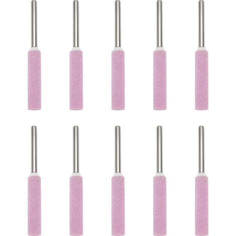 Lot de 10 - Meule - Accessoire tronçonneuse - Affûtage chaîne - Compatible Dremel Proxxon - Acier traité - Gris - 5,5x25x3 mm (1/5)