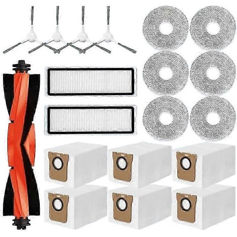 Accessoires de rechange pour aspirateur robot Xiaomi X20+ / X20 Plus : brosse latérale principale, filtre HEPA, lingette de nettoyage et sac à poussière (1/5)