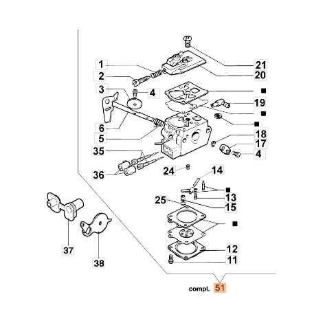 Oleo Mac – Carburateur WT-705A pour tronçonneuses 932C – Compatible avec scies électriques – 2318633R