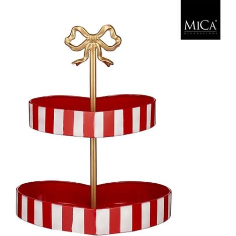 Alzata Cuore 25X22,5X31CM Rossa Peraga Christmas