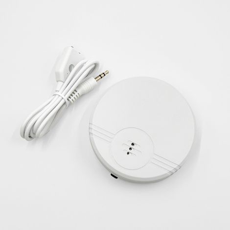 Wassermelder, Wasseralarm mit Batterie, 135dB Wassersensor mit 104cm Langes Kabel, Wasser Sensor Alarm, Wasserwächter für Keller, Badezimmer, Waschküche, Küchen, Weiß (1/5)