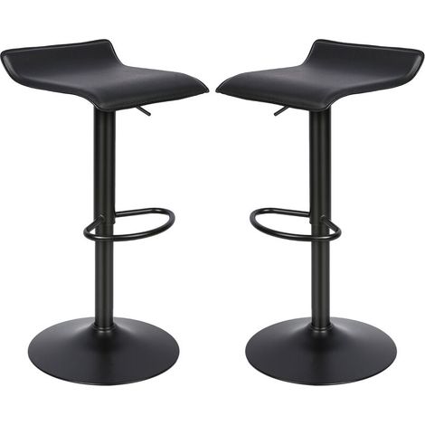 Ensemble de 2 chaises de bar, tabourets de bar, chaise de comptoir moderne, chaise pivotante, tabouret réglable en hauteur à 360 ° Chaises de Cuisine Tabouret Haut Facile à Assembler Kitchen Home Noir (1/5)